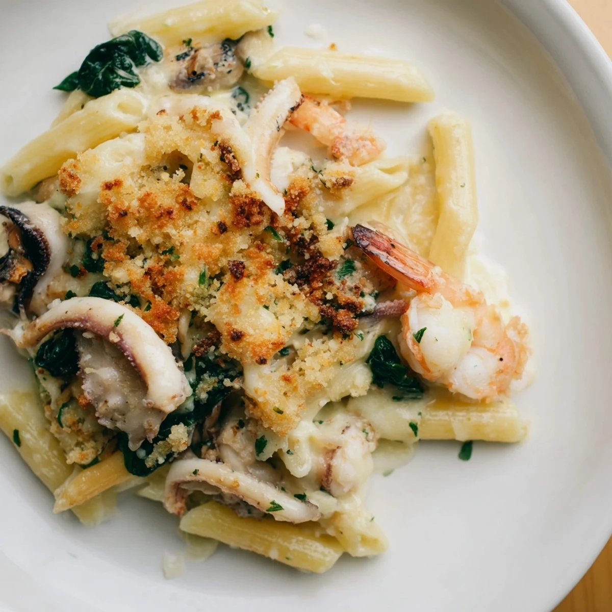 Japanese Seafood Pasta Bake