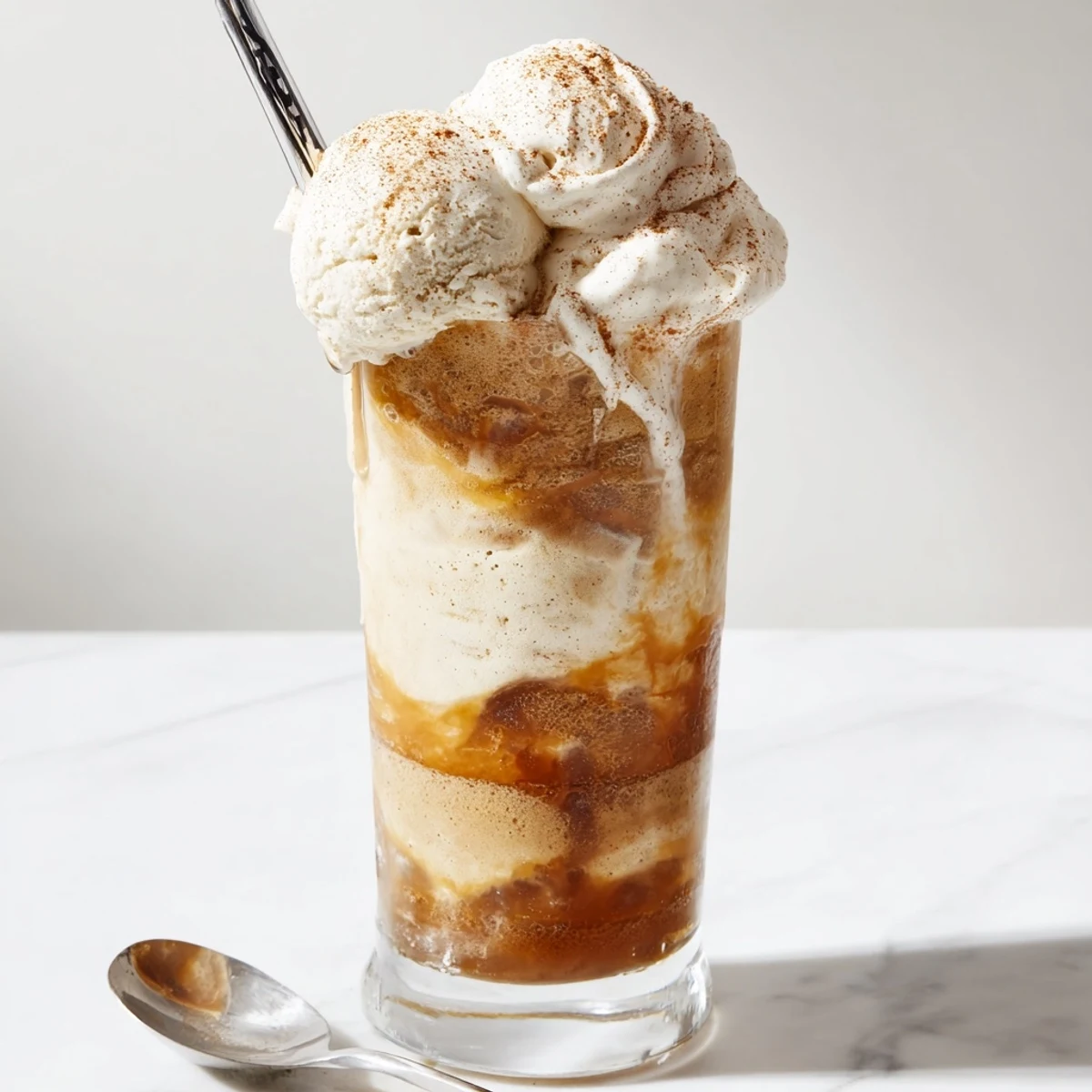 Delight in pumpkin cream soda floats, swirling ice cream and festive flavors together.  