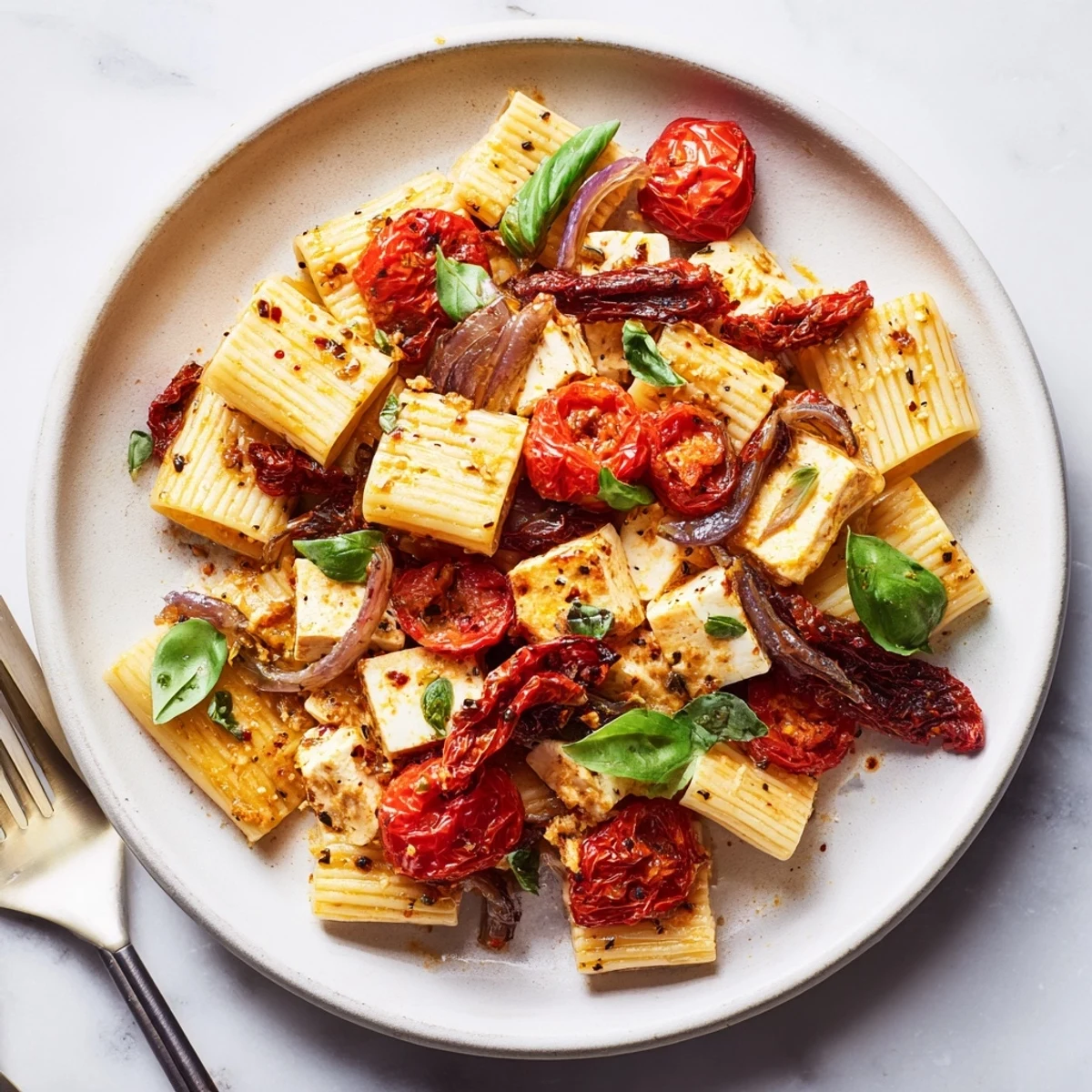 Baked Feta Pasta Caramelised Onions
