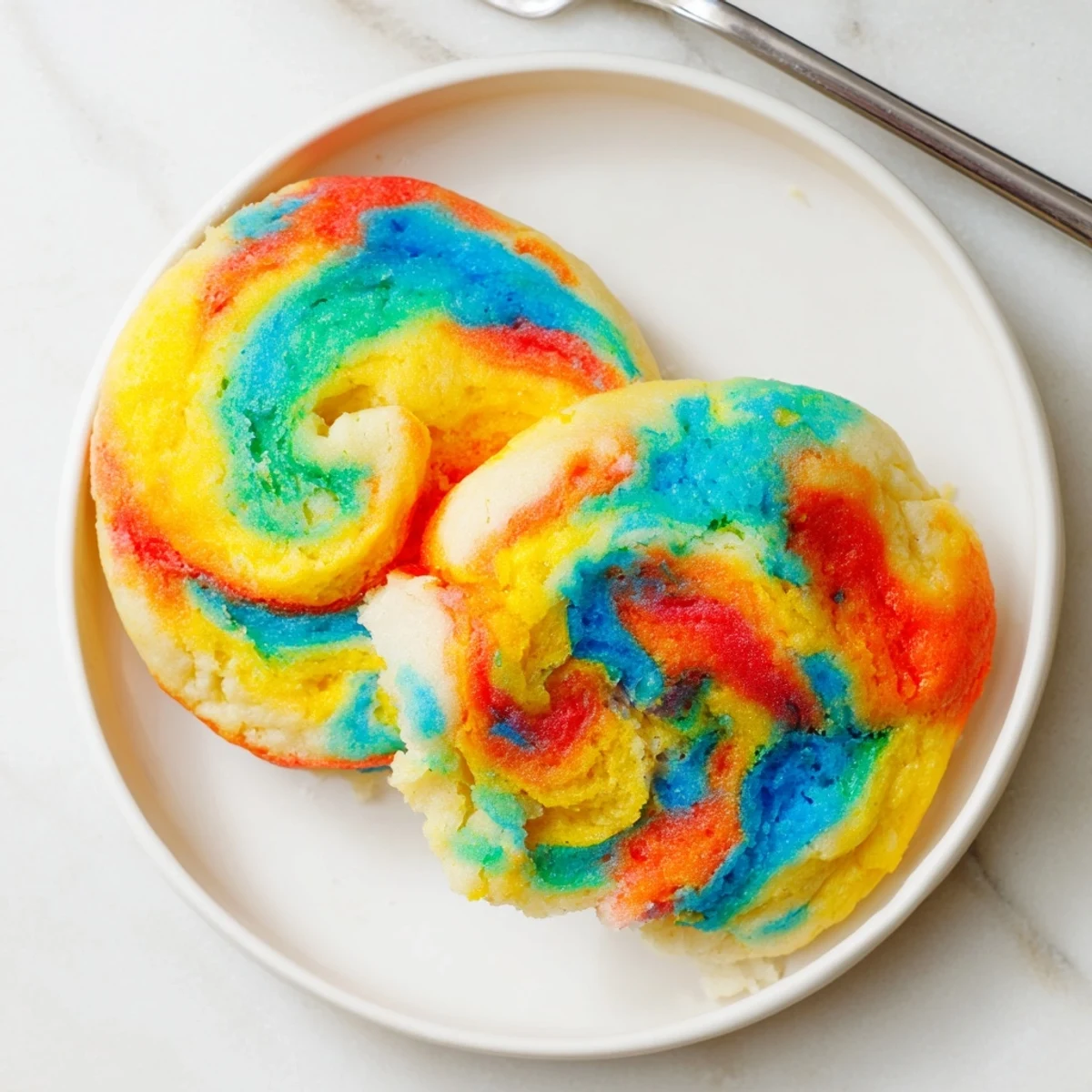 Light and airy Cloud Bread Rainbow Version, ideal for colorful brunch or dessert presentations.  