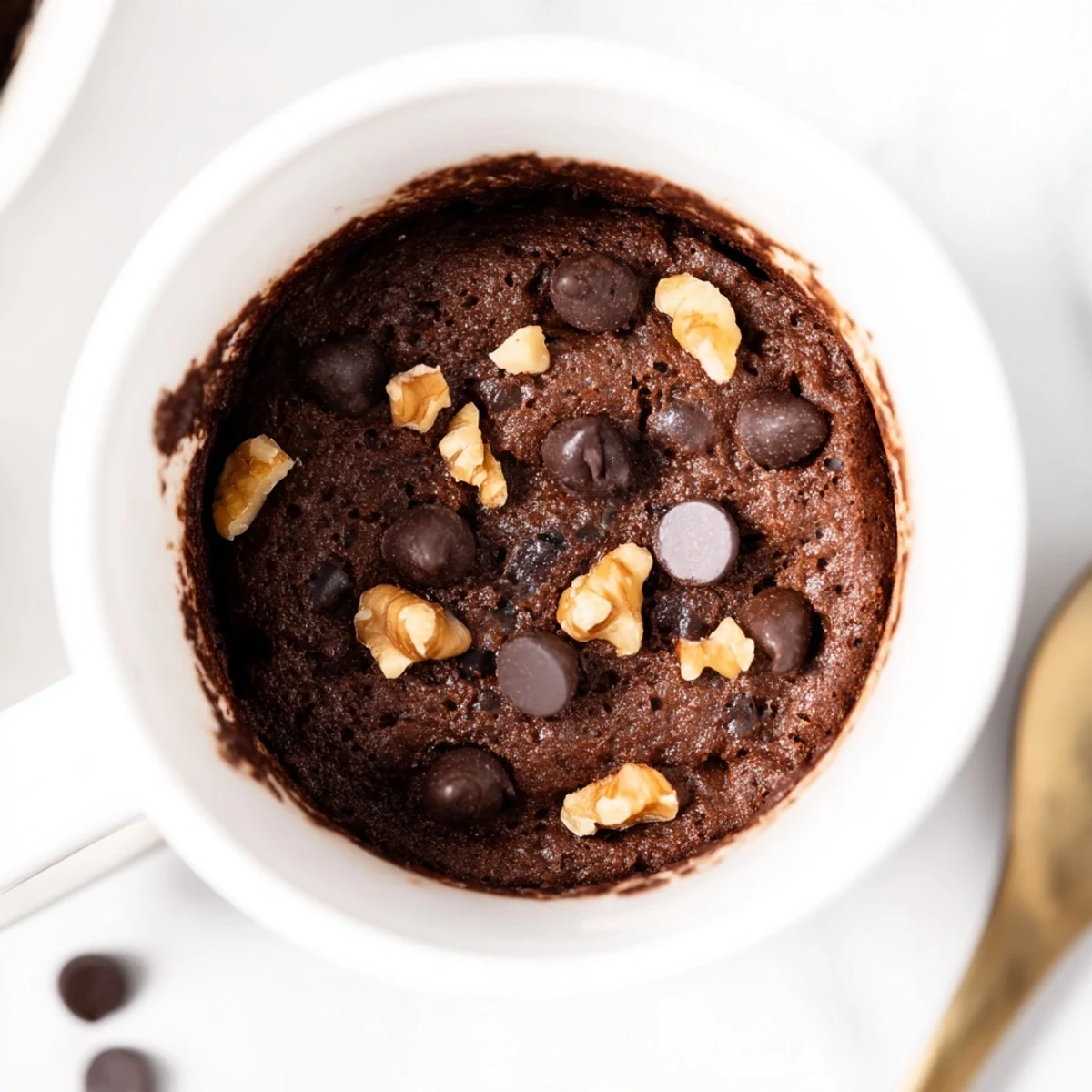 Warm chocolate Microwave Mug Cake, perfectly fluffy and ready to devour, a quick dessert.