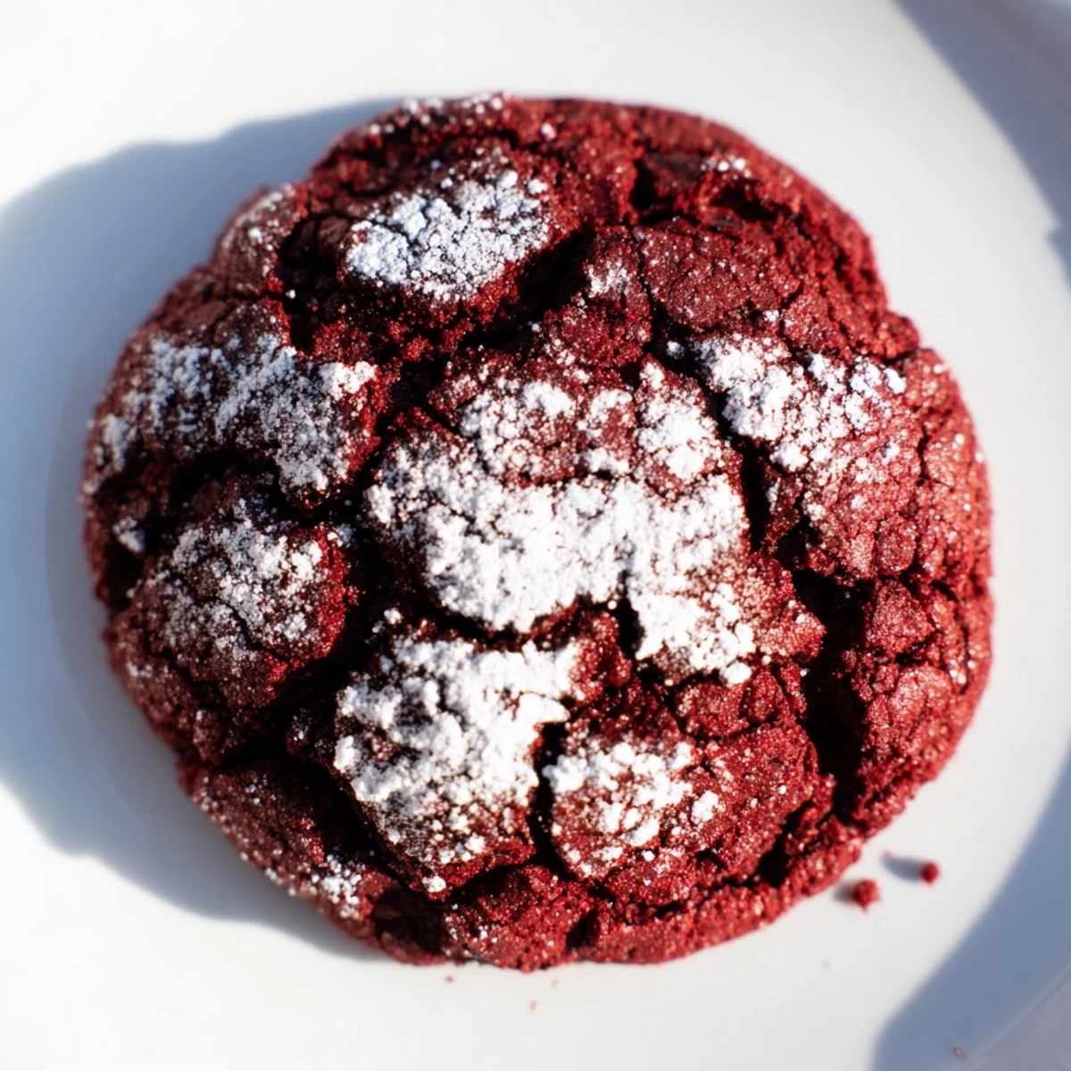 Beautifully cracked, soft-centered Red Velvet Chocolate Crinkle Cookies – a perfect dessert treat.