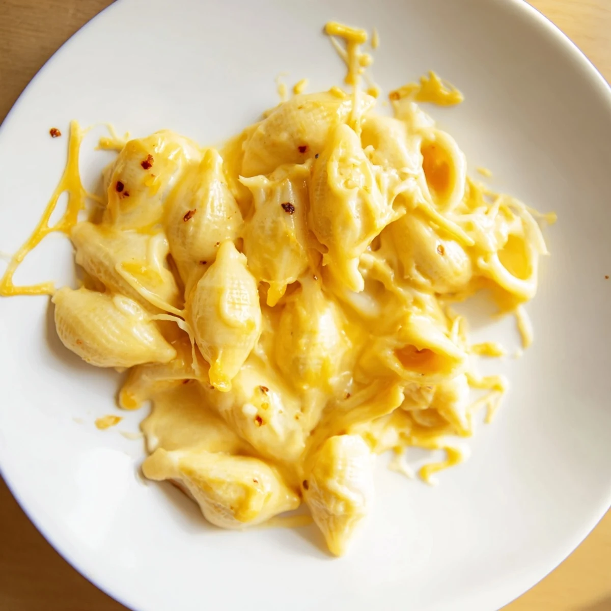 Golden, creamy One-Pot Butternut Squash Mac & Cheese, bubbling in a pot, ready to serve with cheese.