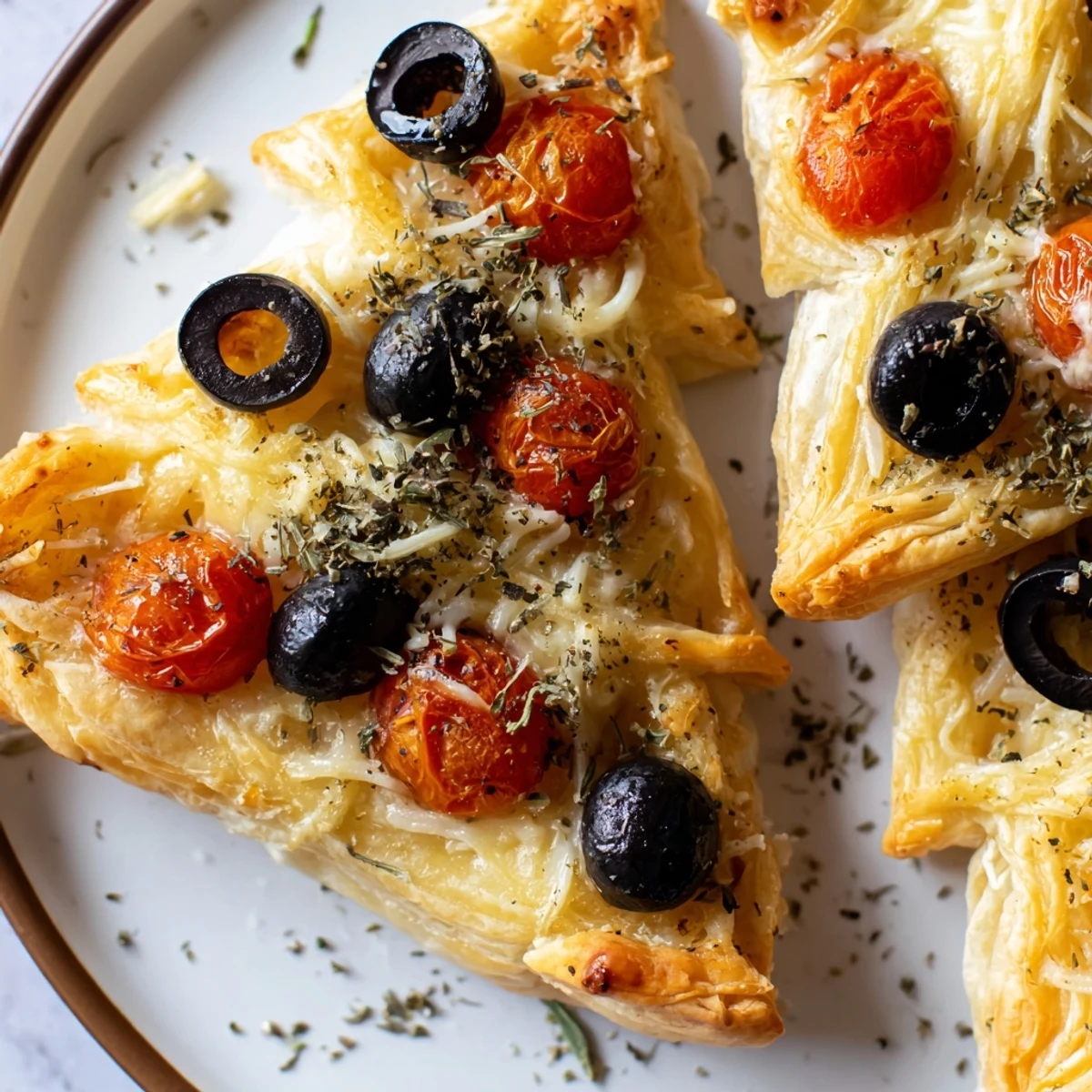 Crispy and flavorful, these perfectly baked Puff Pastry Christmas Tree Pizza Bites are ready to serve.