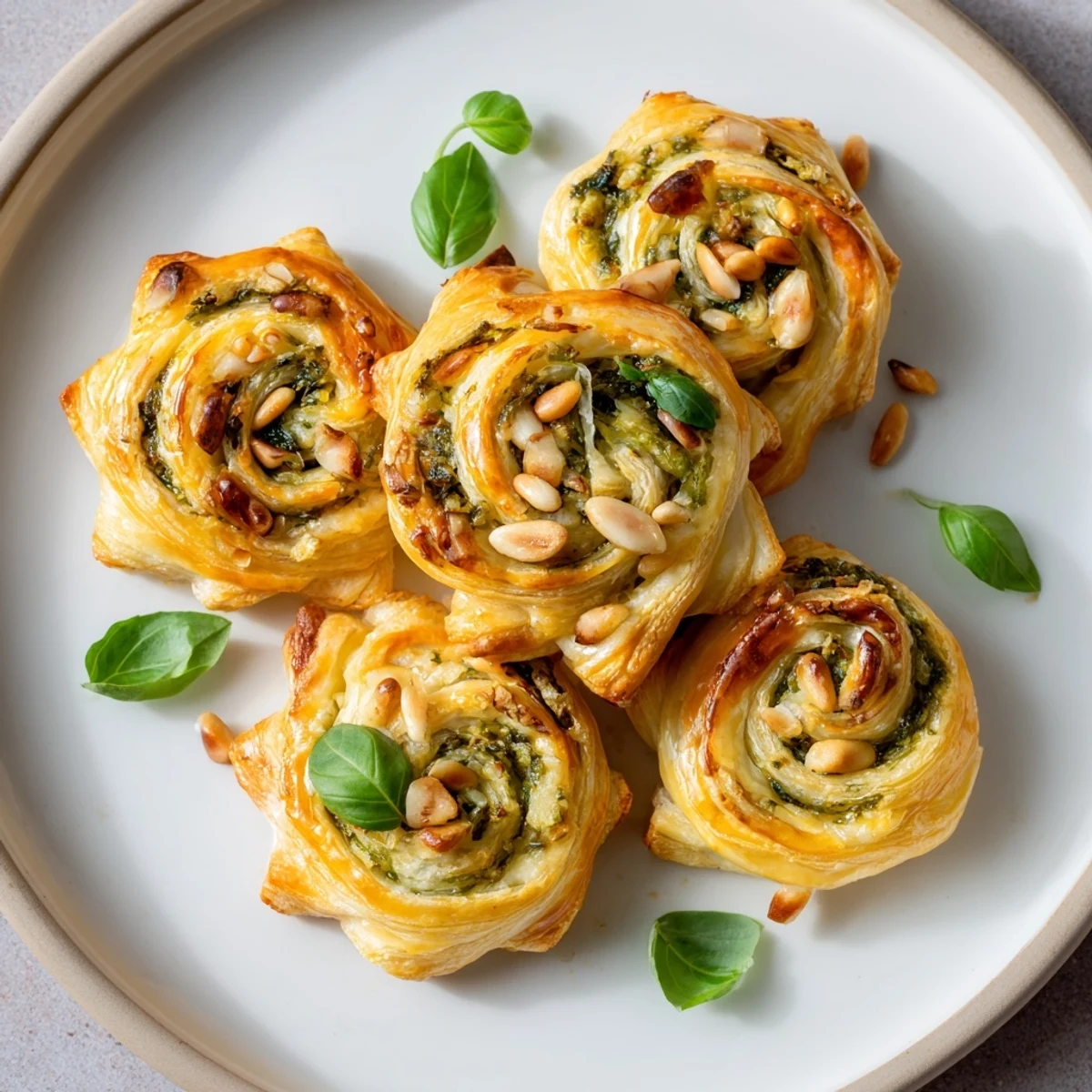 A close-up of delicious star-shaped pesto pinwheels, showcasing the delightful blend of flavors and textures.