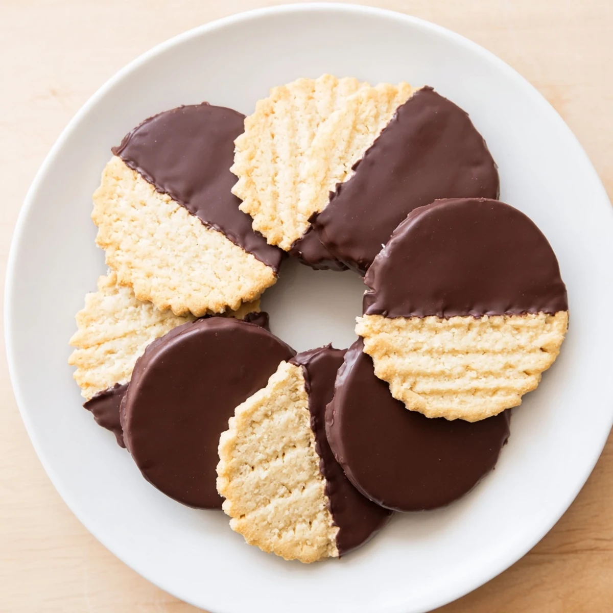 Delicious homemade Simple Cookies: Vanilla Wafers, beautifully arranged, ready to enjoy with a cup of coffee.