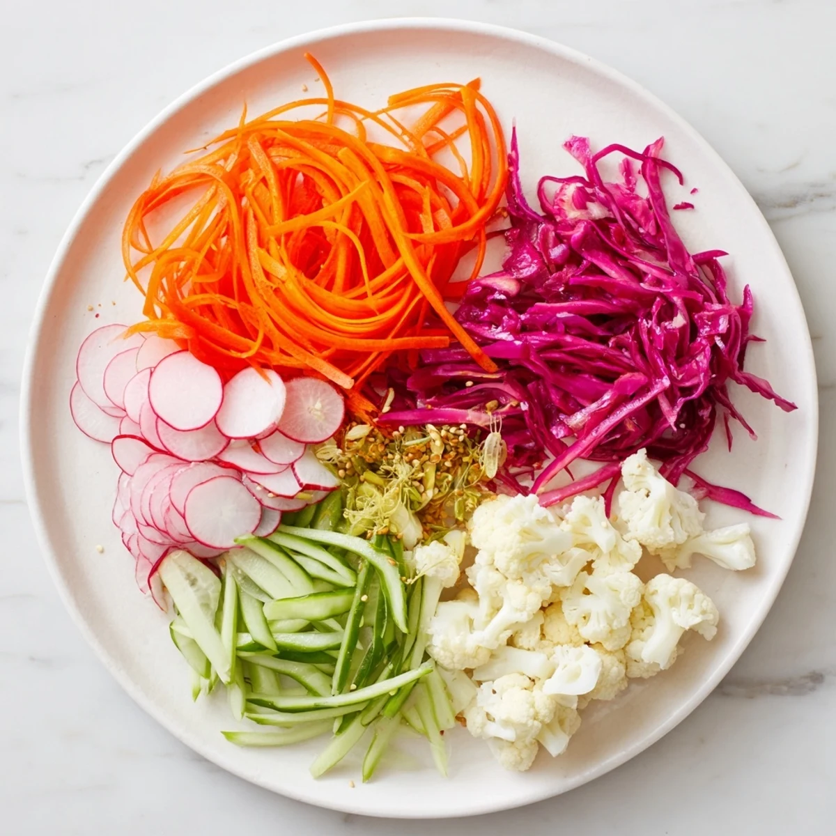 A tantalizing platter of The Pickled & Fermented Feast, with radiant colors, ideal as a flavorful side dish.