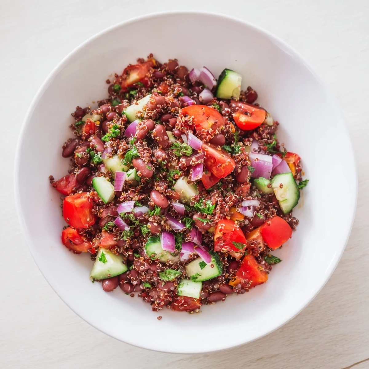 Vibrant Dense Bean Salad with Wellness Seeds featuring mixed beans, crunchy veggies, and nutritional seeds.