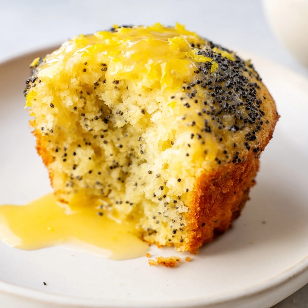 Fluffy, golden Lemon Poppy Seed Muffins, perfect for a bright breakfast alongside a cup of coffee.