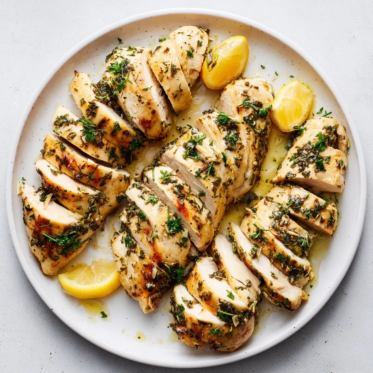 Tender, flavorful Greek Lemon Herb Chicken, baked to perfection, a healthy and delicious meal.