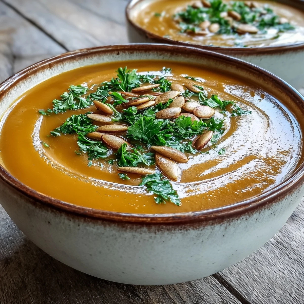 Golden butternut squash apple soup, simmering with warming spices for cozy comfort.