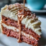 Showcases a delicate pink velvet cake perfect for any celebration.