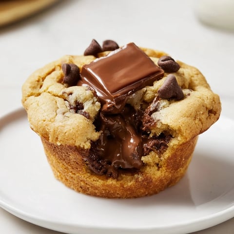 Air Fryer Gooey Cookie Cups: a warm, close-up shot showcasing the melty chocolate centers.