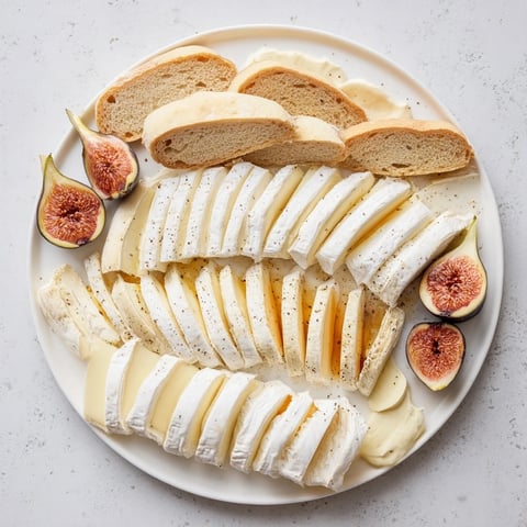 French Bistro Elegance platter with artisan baguettes, cheeses, fresh figs, and accompaniments, ready to serve.
