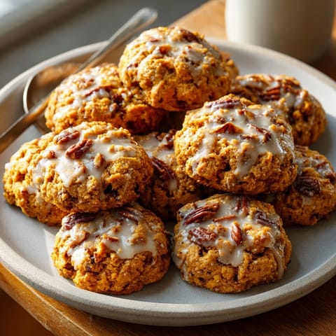 Golden-brown Maple Ginger Spiced Pumpkin Cookies fresh from the oven, ready to serve.