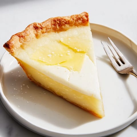 Golden-brown water pie cooling on a counter, showcasing its simple, elegant charm.  