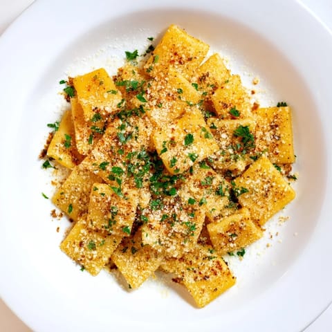 Close-up of baked Spicy Lemon-Parmesan Pasta Chips, featuring Parmesan cheese and a hint of chili spice.