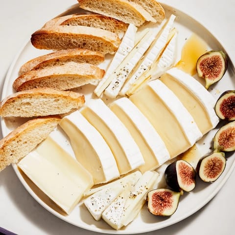 A vibrant photo of a French Bistro Elegance spread, showcasing cheese, breads, and delightful pairings.