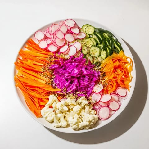 Close-up of The Pickled & Fermented Feast, showcasing crisp, fermented vegetables in a beautiful grid arrangement.