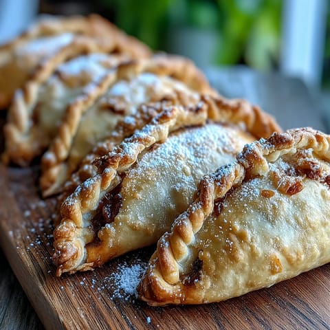 Golden, flaky Guava and Cheese Empanadas dusted with powdered sugar served warm from the air fryer.