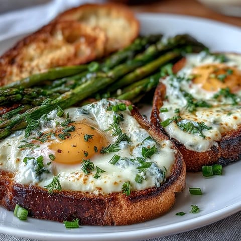 Vibrant asparagus and egg tartines on rustic sourdough, garnished with chives and lemon zest.  