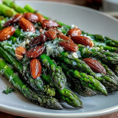 Lemon Butter Asparagus Almonds