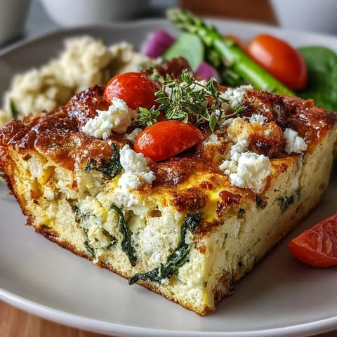 Fluffy Sheet Pan Easter Frittata loaded with spring vegetables and fresh herbs, baked golden and ready to slice.