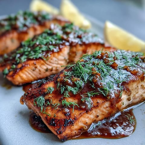 Succulent Cedar Plank Salmon with Maple Dijon Glaze, smoky and sweet.