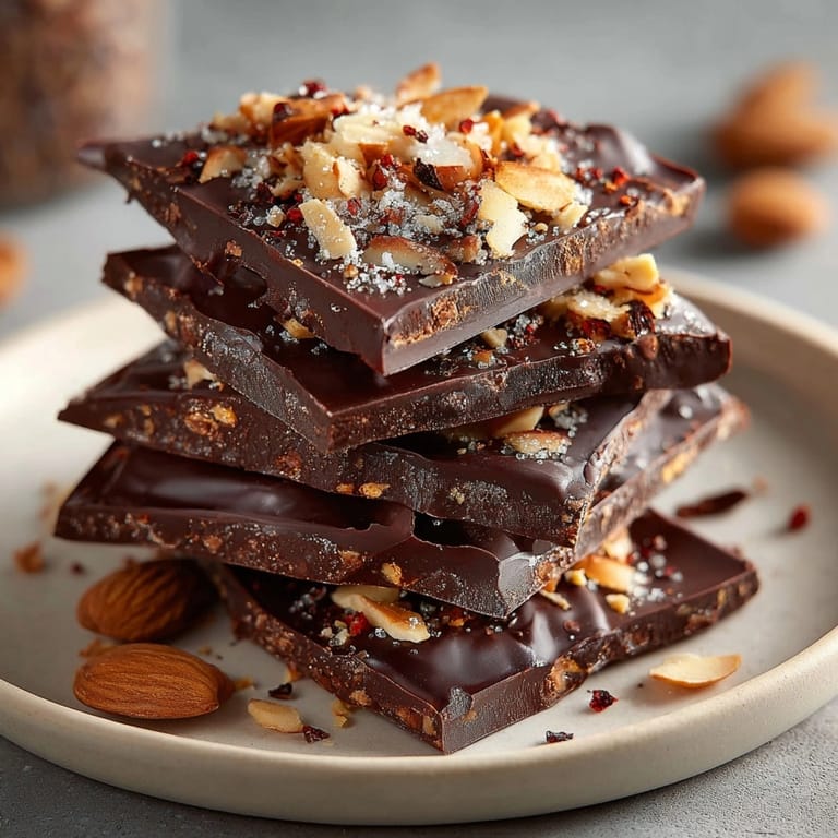 Homemade Cinnamon Chili Chocolate Bark, perfect for gifting, sprinkled with sea salt.