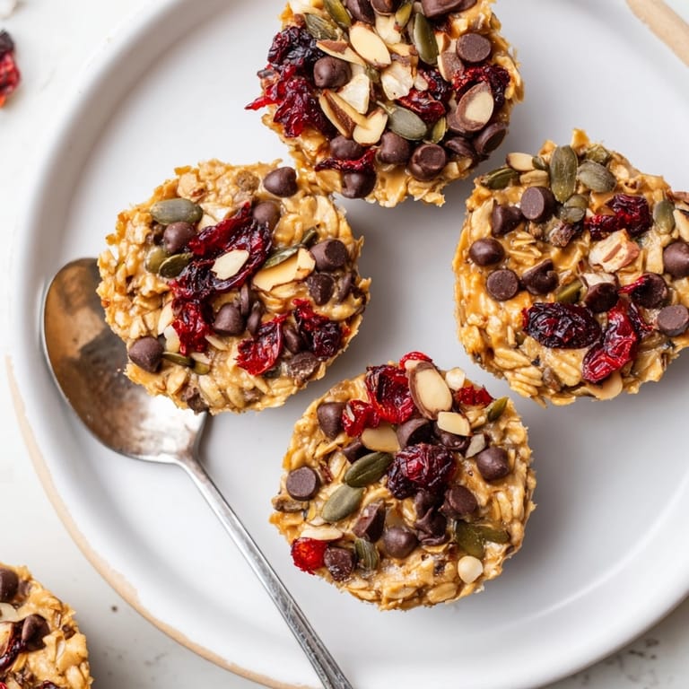 Easy baked Peanut Butter Trail Mix Breakfast Cups—a hearty, sweet, and salty treat.