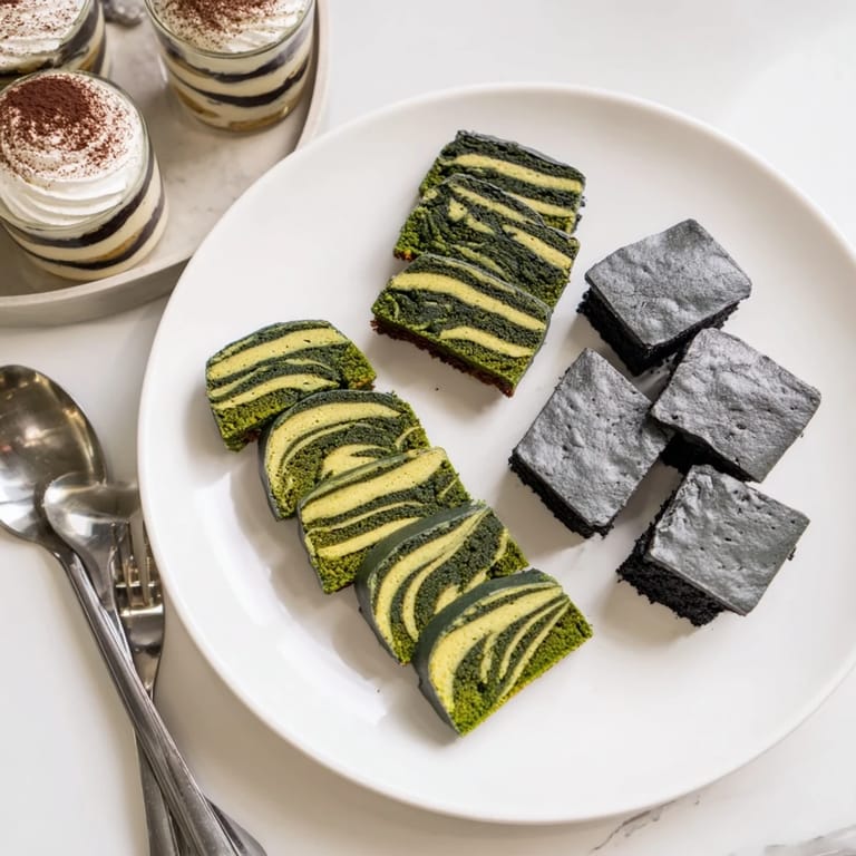 Mini chai tiramisu cups layered with spiced mascarpone, dusted with cocoa and cinnamon.  