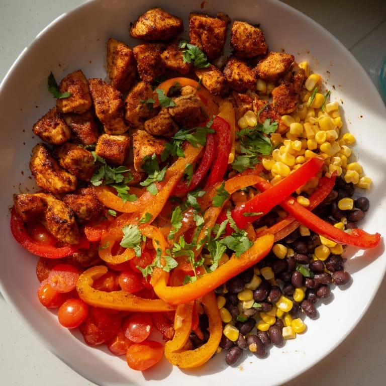 Golden Sheet Pan Chicken Burrito Bowls offer a flavorful Tex-Mex experience, easily cooked on one pan.
