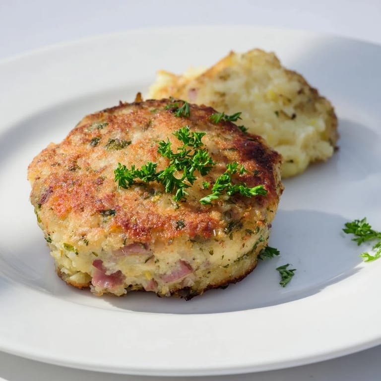 Freshly made Depression-Era Ham & Potato Patties: simple, comforting American food perfect for lunch.
