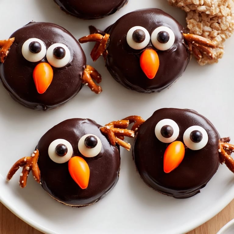 See the festive array of treats: a creative Hoot Hoot Owl-Themed Tray with chocolate bark "branches."