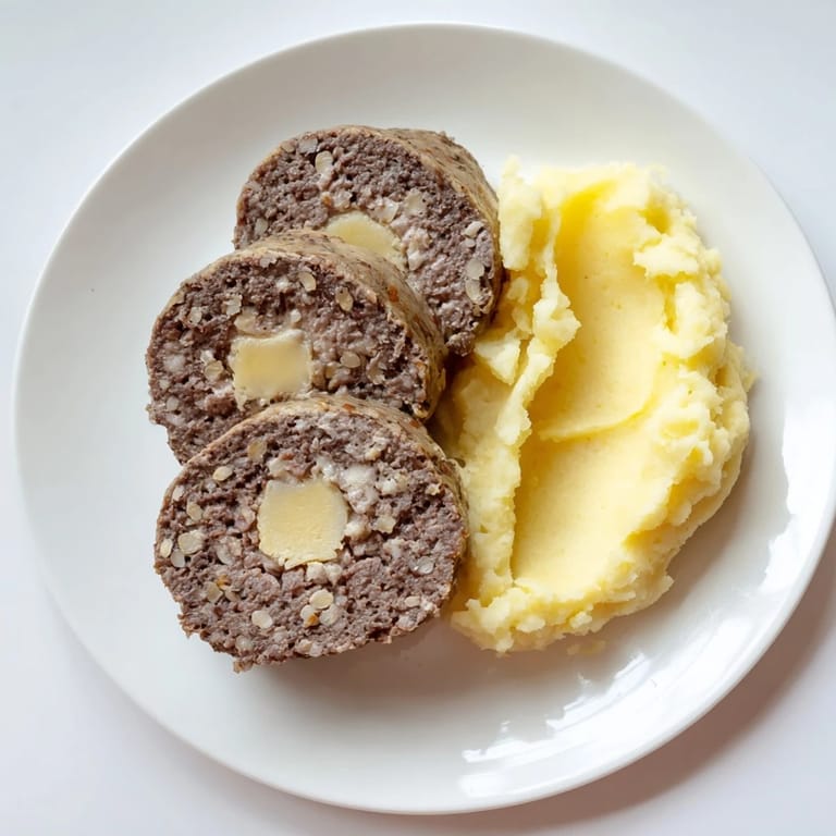 Beautifully plated traditional Scottish haggis, a rich meat pudding, with fluffy mashed potatoes and turnip.