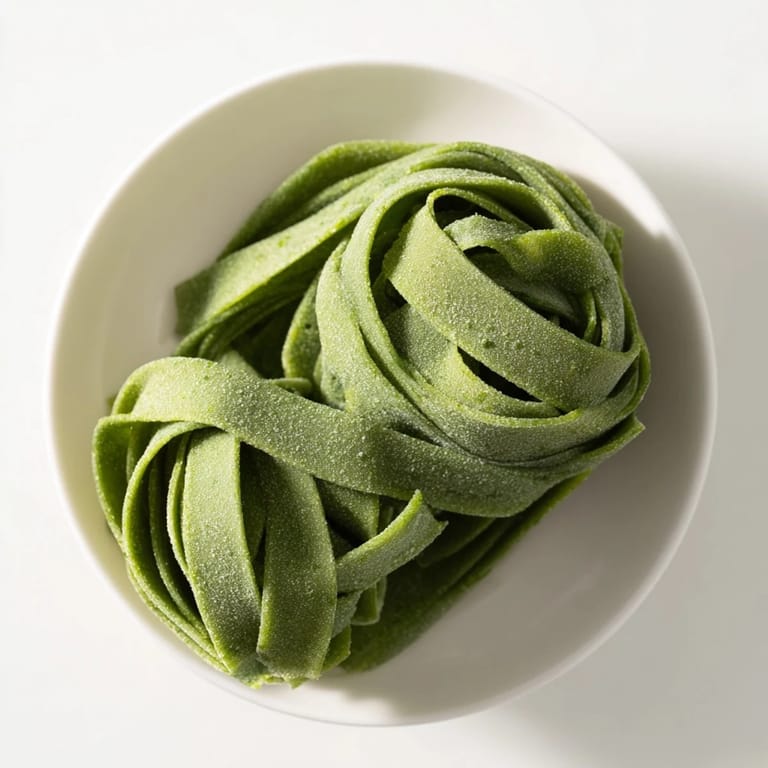 Freshly made spinach pasta dough, bright green and hinting at a delicious, healthy Italian meal.