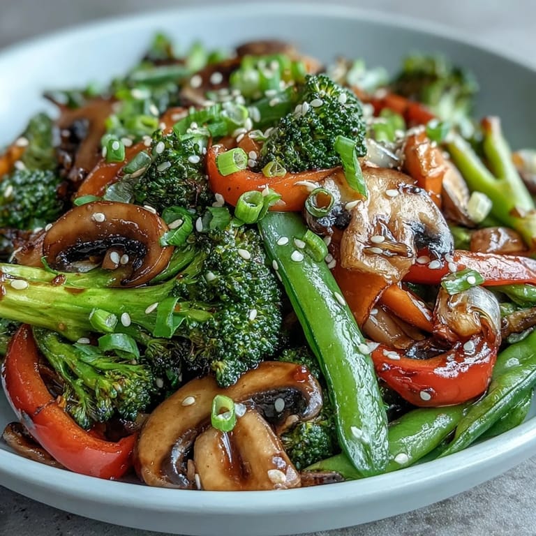 Quick Ginger Stir-Fried Vegetables, a healthy vegan meal packed with fresh ginger and vegetables.
