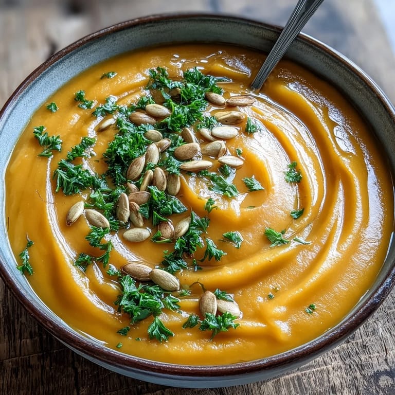 Charming bowl of butternut squash apple soup, garnished for a perfect fall meal.