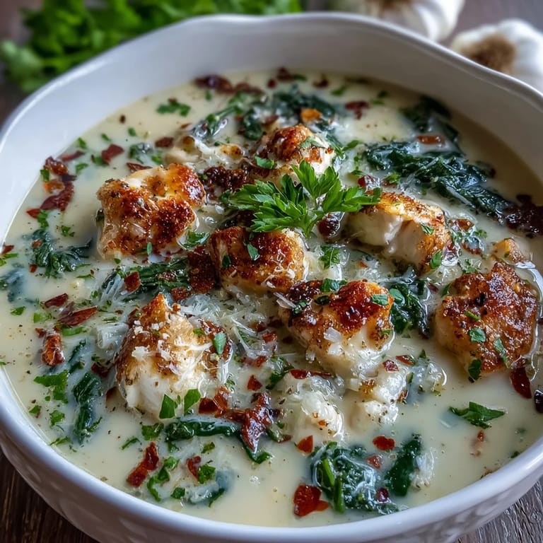 Warm bowls of garlic parmesan chicken soup garnished with extra cheese and parsley, ready for a cozy weeknight dinner.