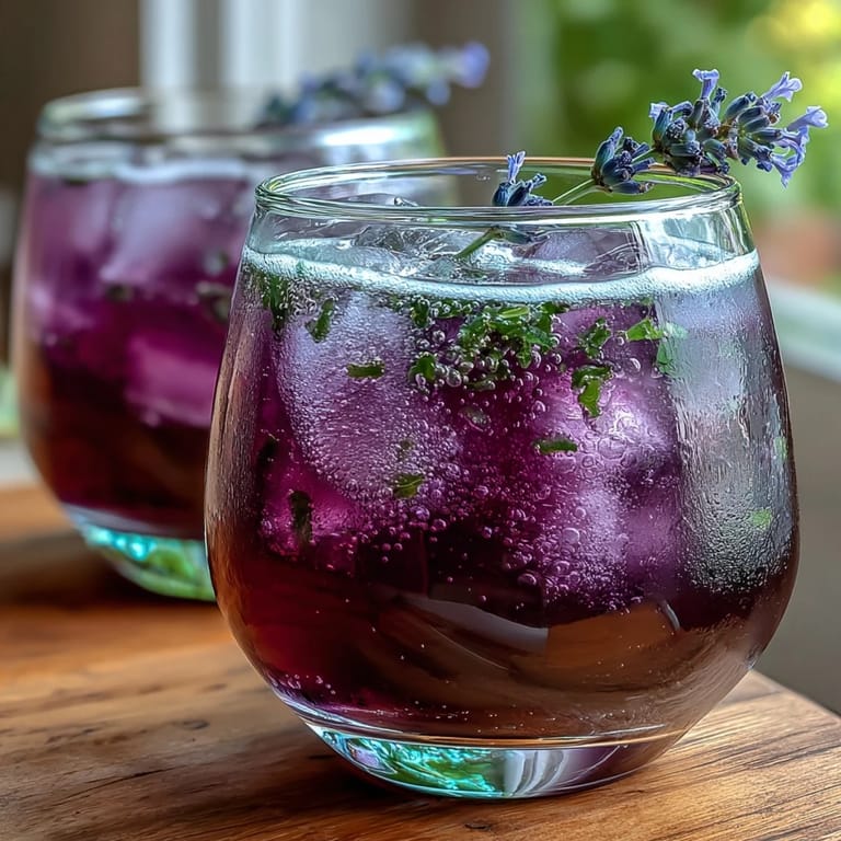 Refreshing lavender lemonade spritz cocktail with citrus garnish, perfect for warm summer afternoons.